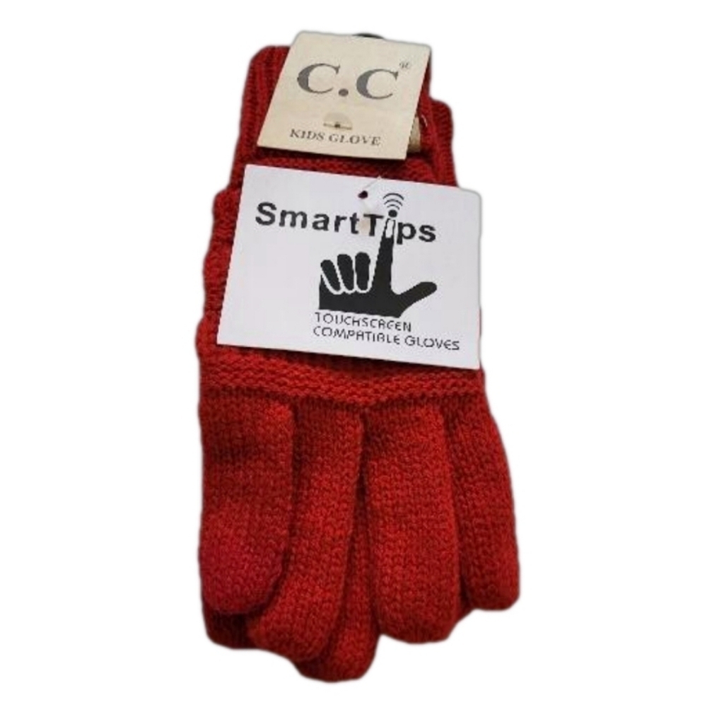 C.C SmartTips Red Kids Gloves